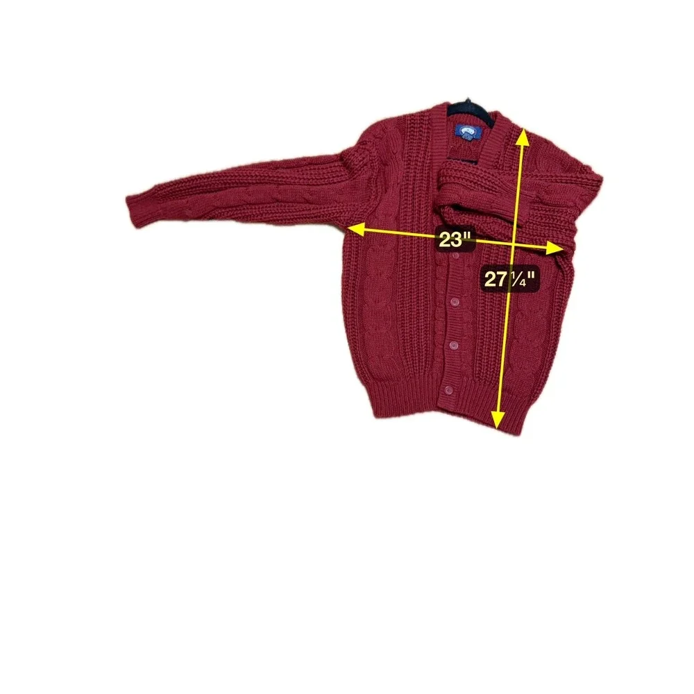Knights Bridge Fisherman Cable Knit Cardigan Mens Size M Old Money Preppy Retro